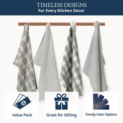 Dish Towels for Kitchen 100% Cotton Tightly Woven - Olive