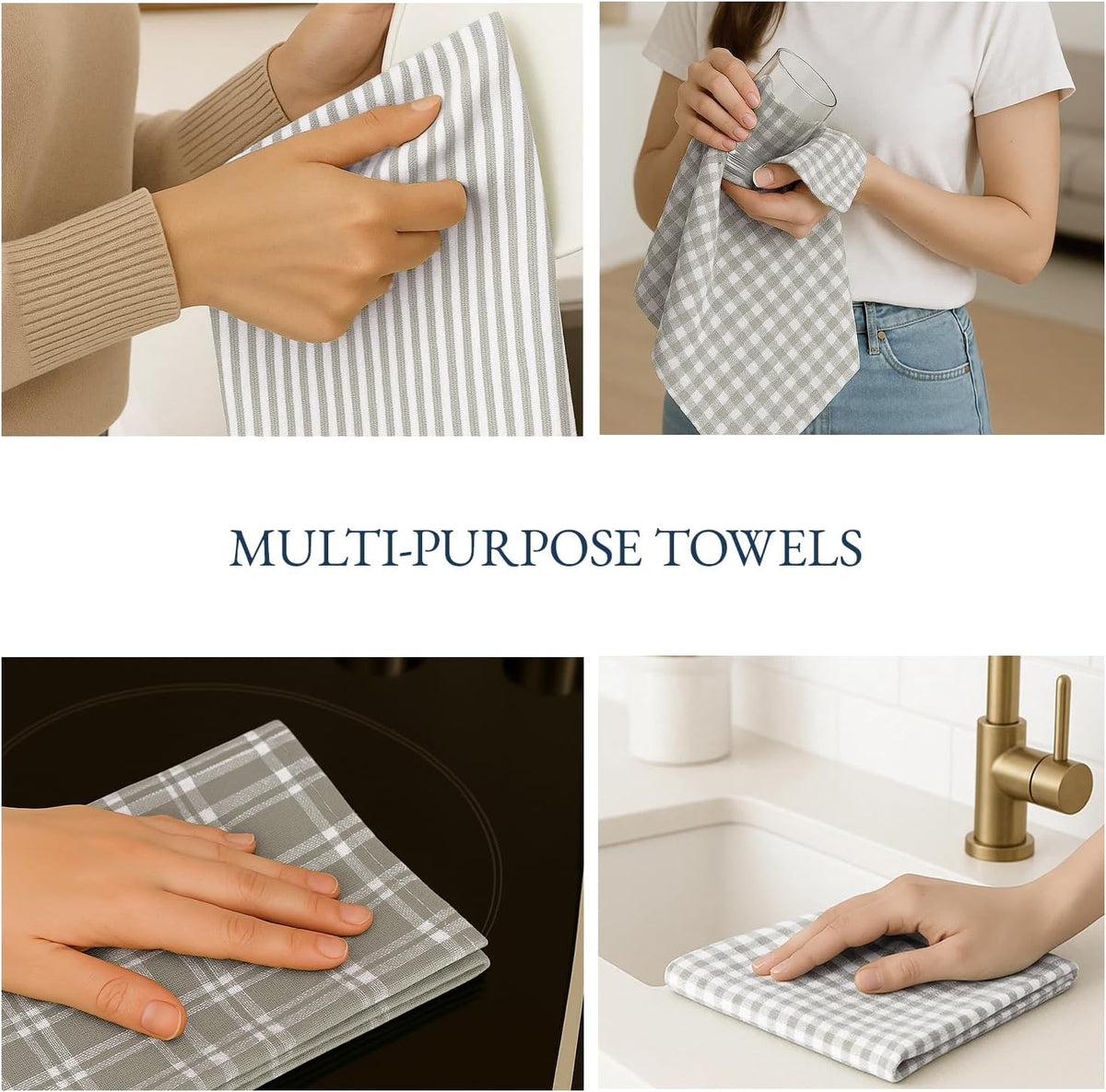 Dish Towels for Kitchen 100% Cotton Tightly Woven - Olive