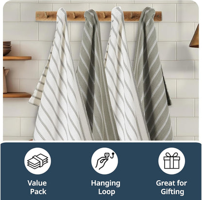 Dish Towels for Kitchen 100% Cotton Tightly Woven - Olive