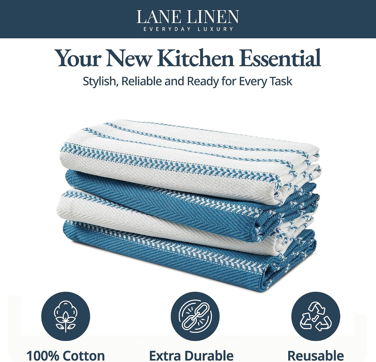 Dish Towels for Kitchen 100% Cotton Tightly Woven - Olive