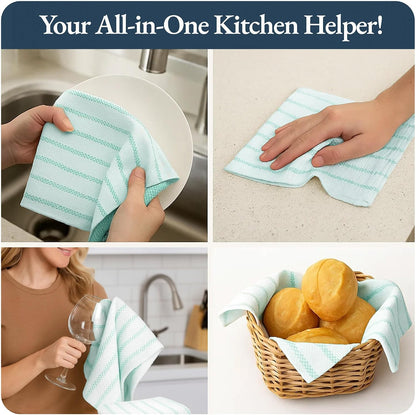 Dish Towels for Kitchen 100% Cotton Tightly Woven - Olive