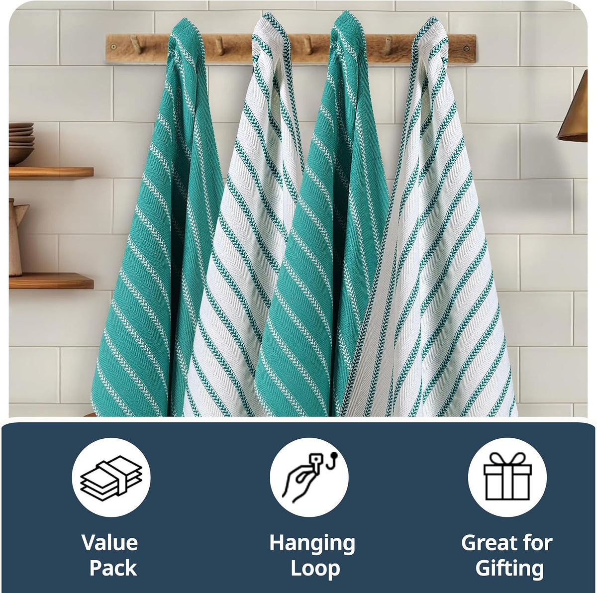 Dish Towels for Kitchen 100% Cotton Tightly Woven - Olive