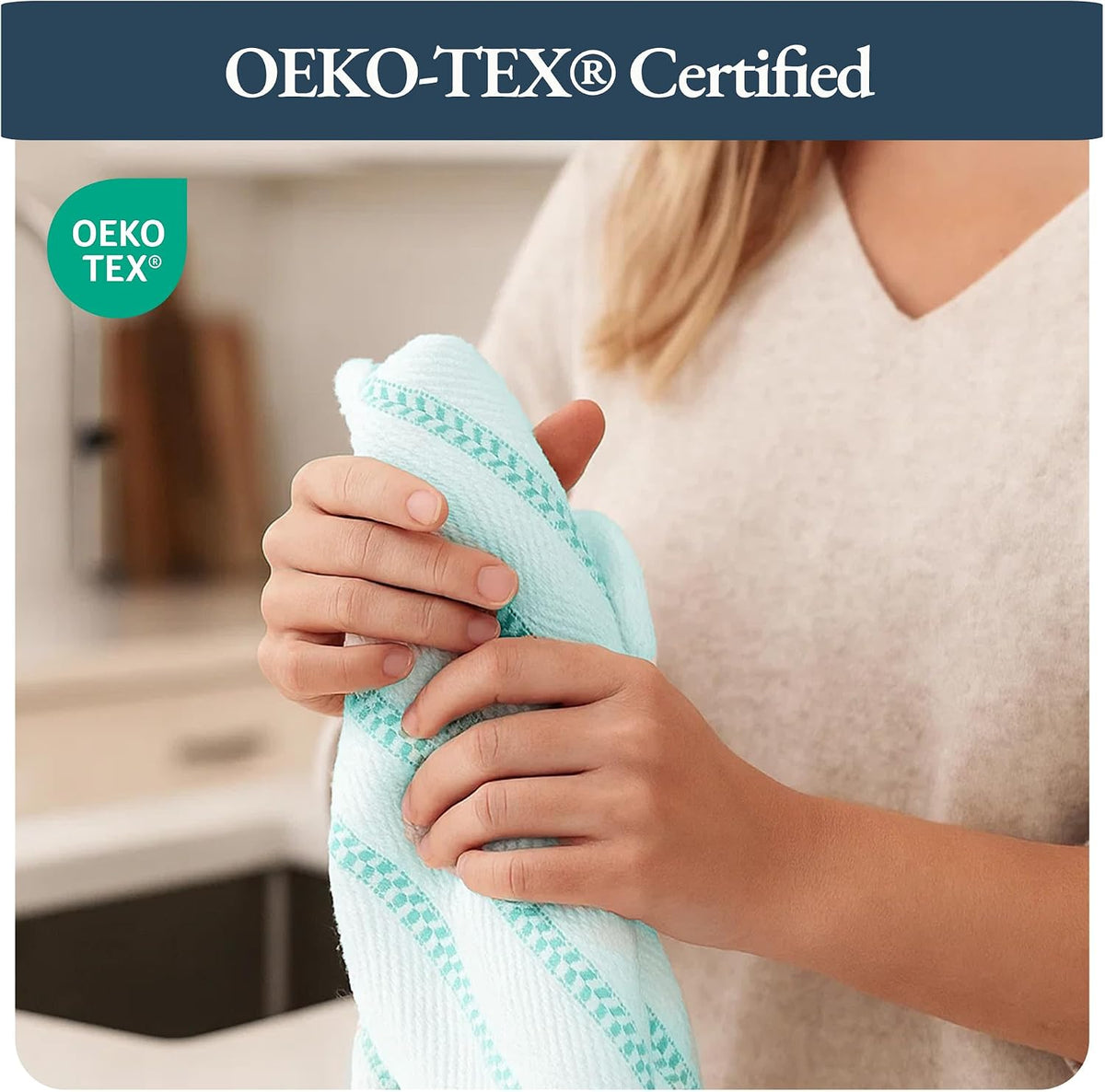 Dish Towels for Kitchen 100% Cotton Tightly Woven - Olive