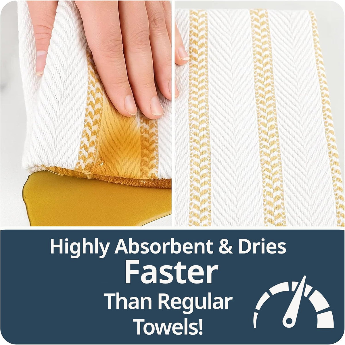Dish Towels for Kitchen 100% Cotton Tightly Woven - Olive