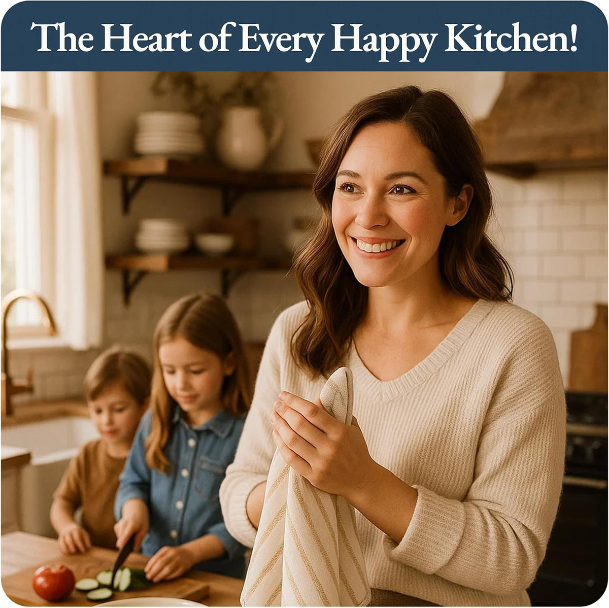 Dish Towels for Kitchen 100% Cotton Tightly Woven - Olive