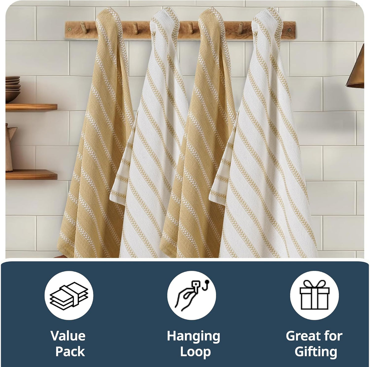 Dish Towels for Kitchen 100% Cotton Tightly Woven - Olive