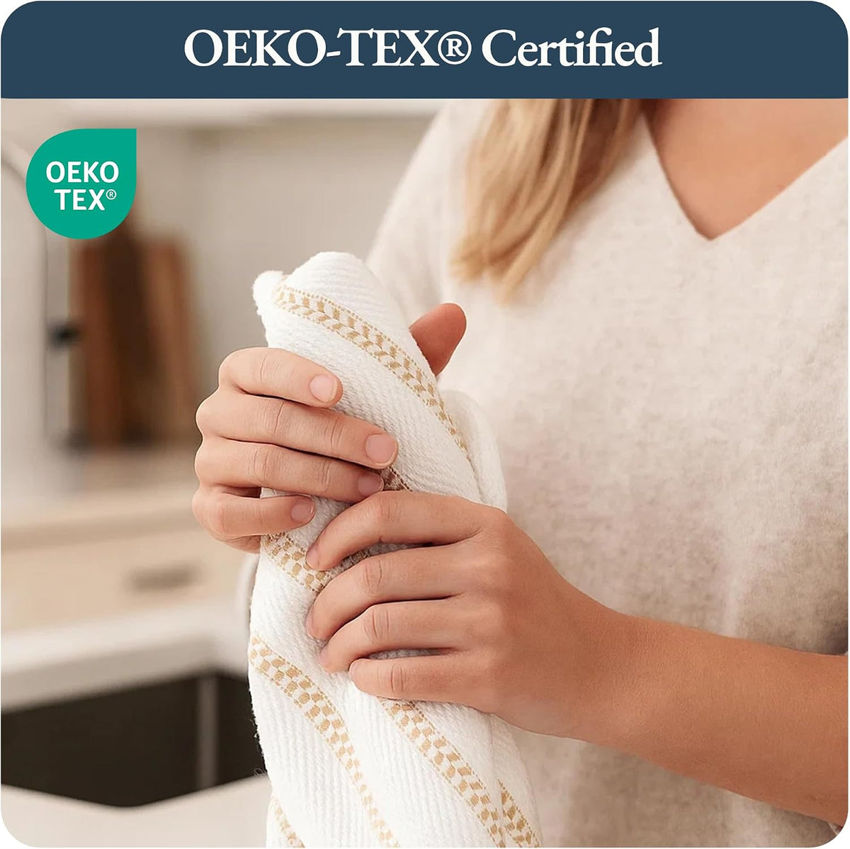 Dish Towels for Kitchen 100% Cotton Tightly Woven - Olive