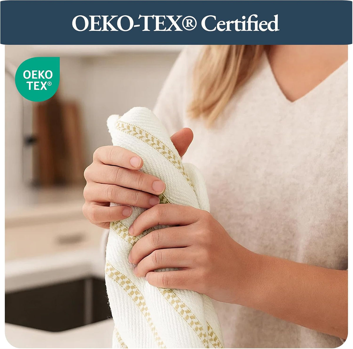 Dish Towels for Kitchen 100% Cotton Tightly Woven - Olive