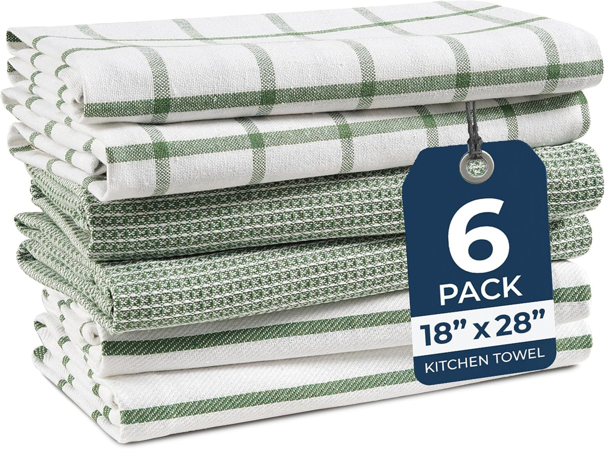 Dish Towels for Kitchen 100% Cotton Tightly Woven - Olive