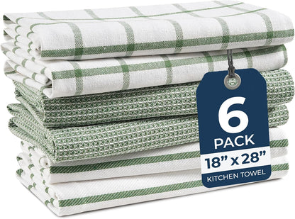 Dish Towels for Kitchen 100% Cotton Tightly Woven - Olive