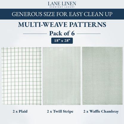 Dish Towels for Kitchen 100% Cotton Tightly Woven - Olive