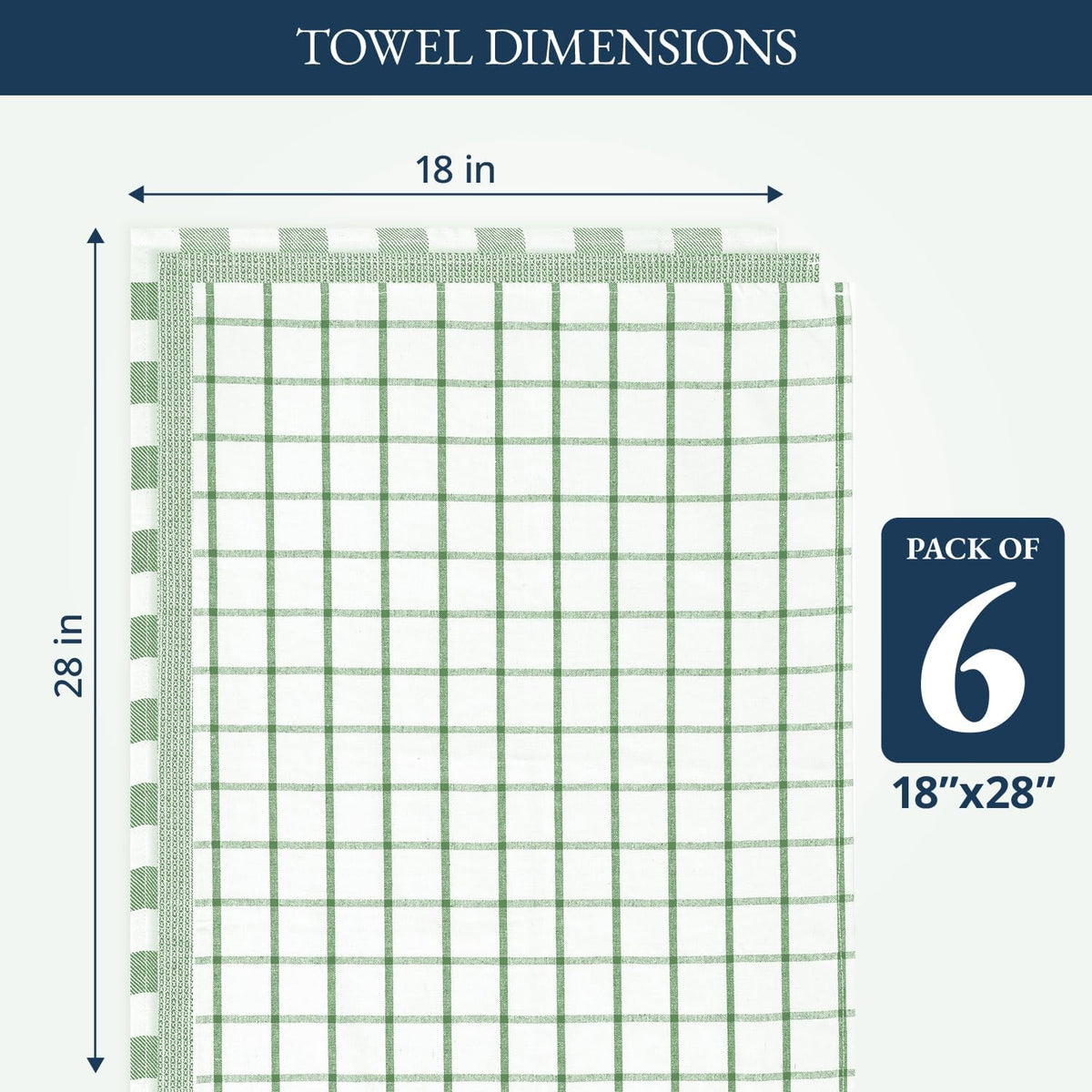 Dish Towels for Kitchen 100% Cotton Tightly Woven - Olive