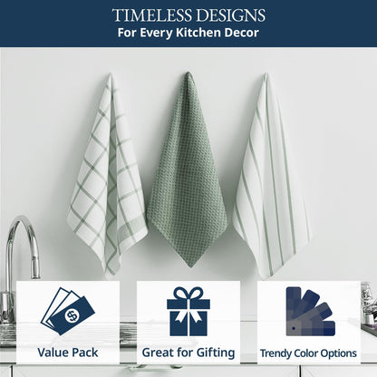 Dish Towels for Kitchen 100% Cotton Tightly Woven - Olive