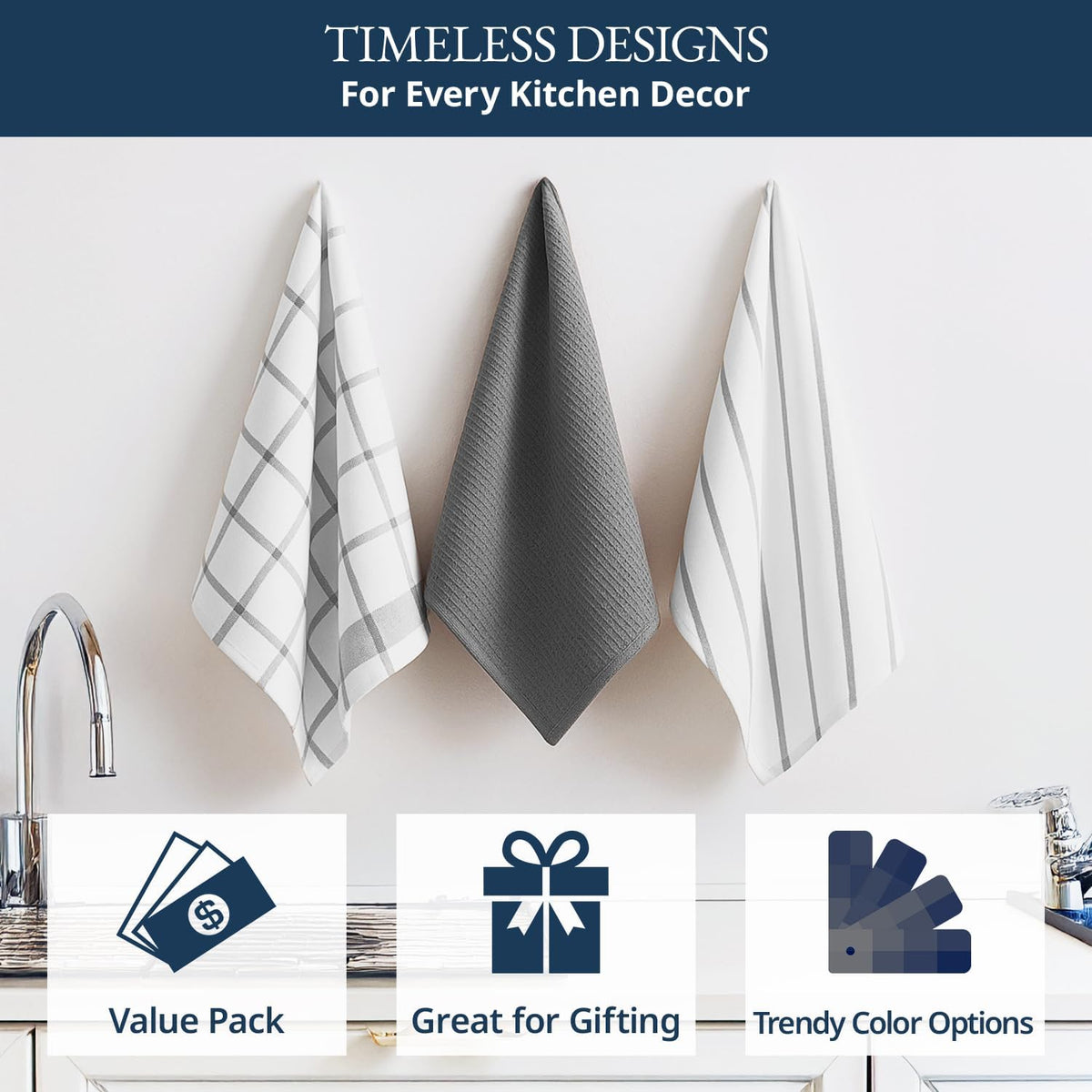 Dish Towels for Kitchen 100% Cotton Tightly Woven - Olive