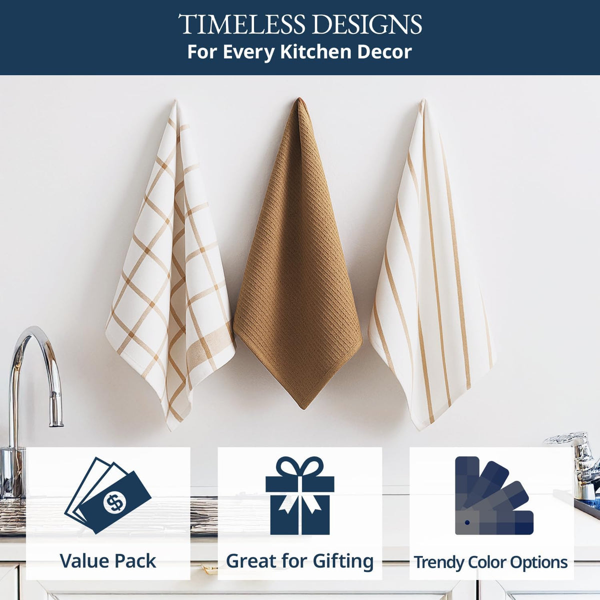 Dish Towels for Kitchen 100% Cotton Tightly Woven - Olive