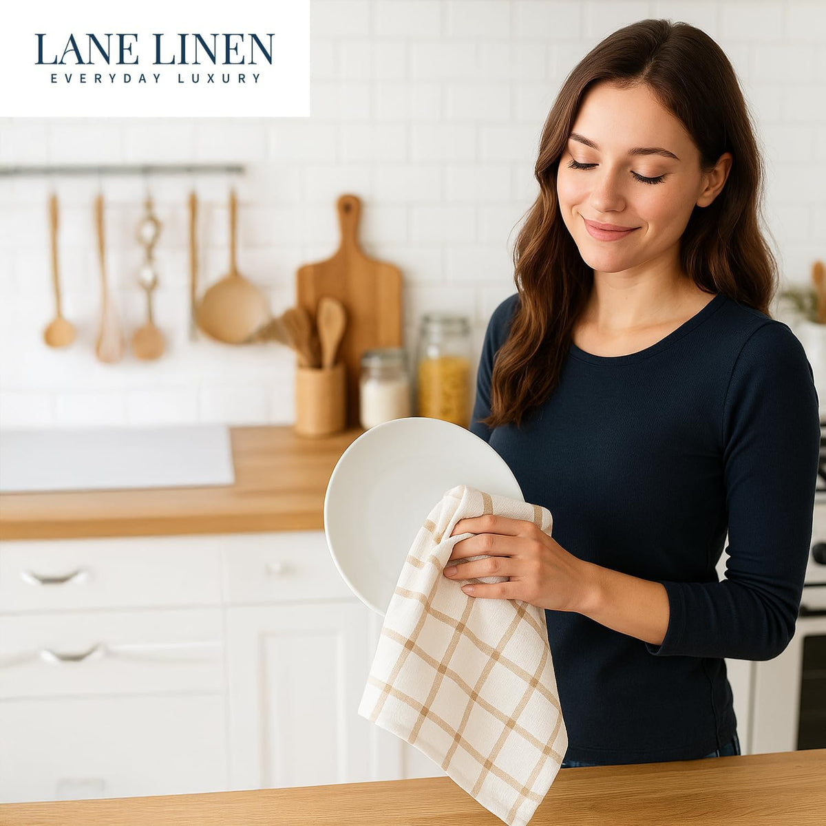 Dish Towels for Kitchen 100% Cotton Tightly Woven - Olive