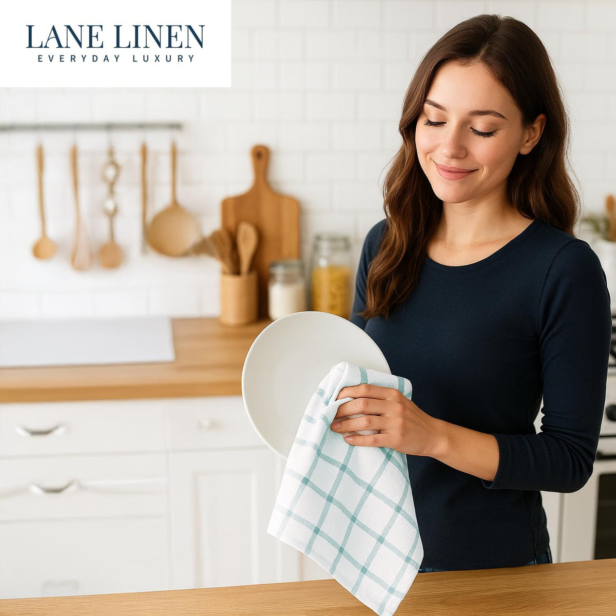 Dish Towels for Kitchen 100% Cotton Tightly Woven - Olive