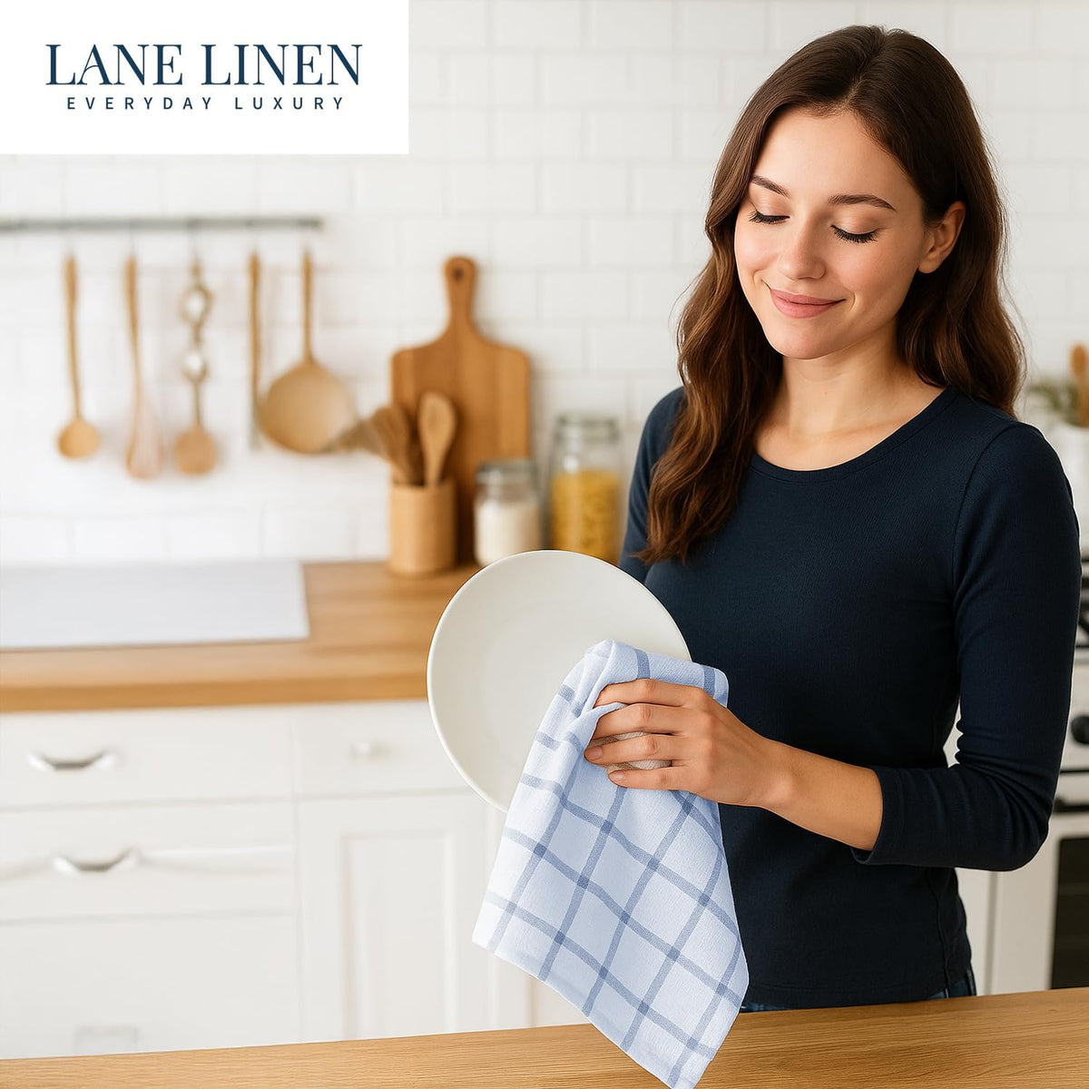 Dish Towels for Kitchen 100% Cotton Tightly Woven - Olive