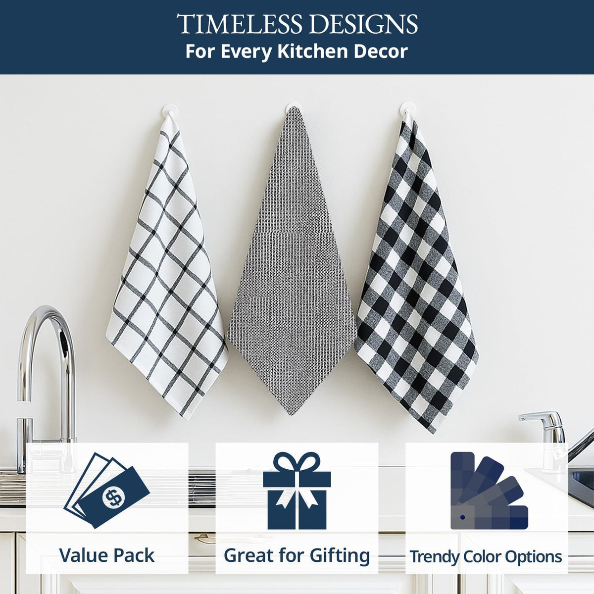 Dish Towels for Kitchen 100% Cotton Tightly Woven - Olive
