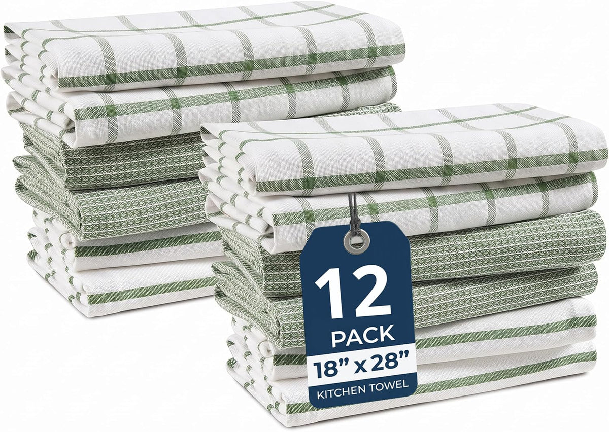 Dish Towels for Kitchen 100% Cotton Tightly Woven - Olive
