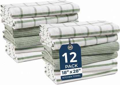 Dish Towels for Kitchen 100% Cotton Tightly Woven - Olive