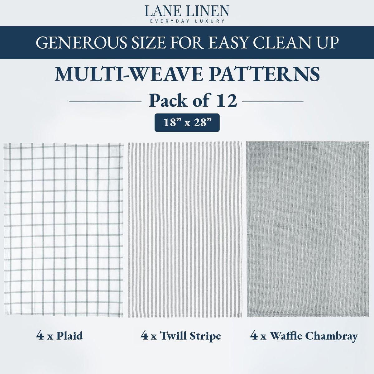 Dish Towels for Kitchen 100% Cotton Tightly Woven - Olive