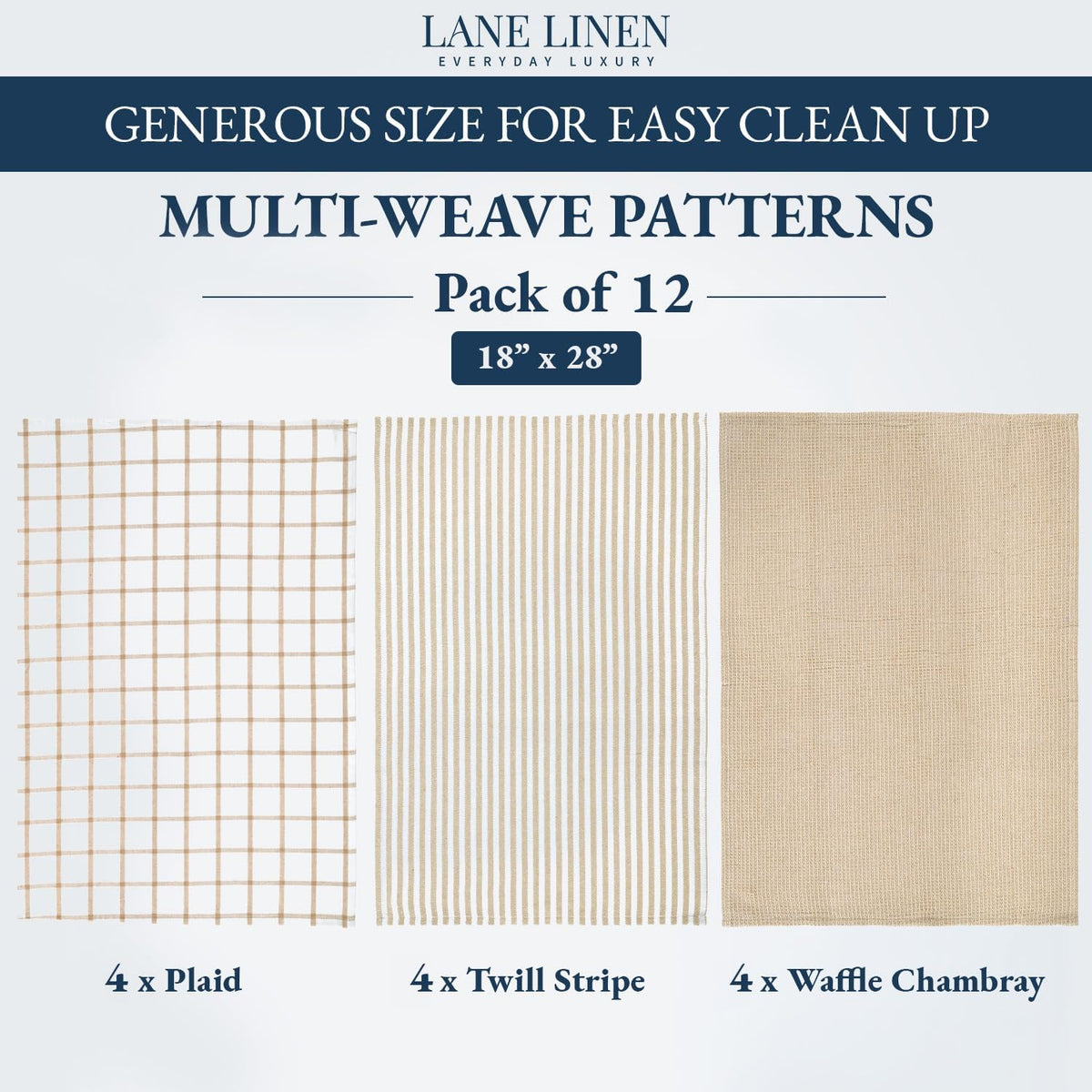 Dish Towels for Kitchen 100% Cotton Tightly Woven - Olive