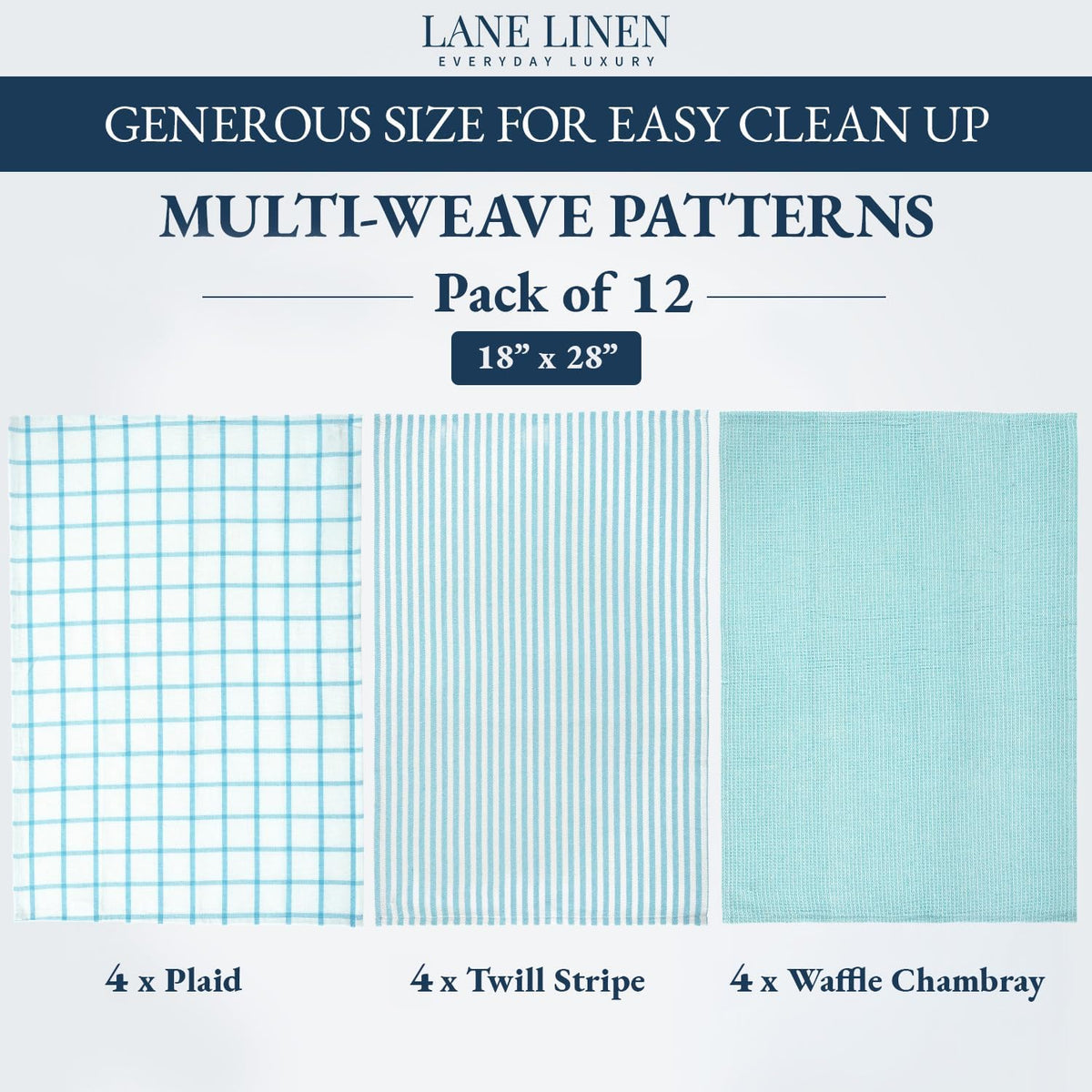 Dish Towels for Kitchen 100% Cotton Tightly Woven - Olive