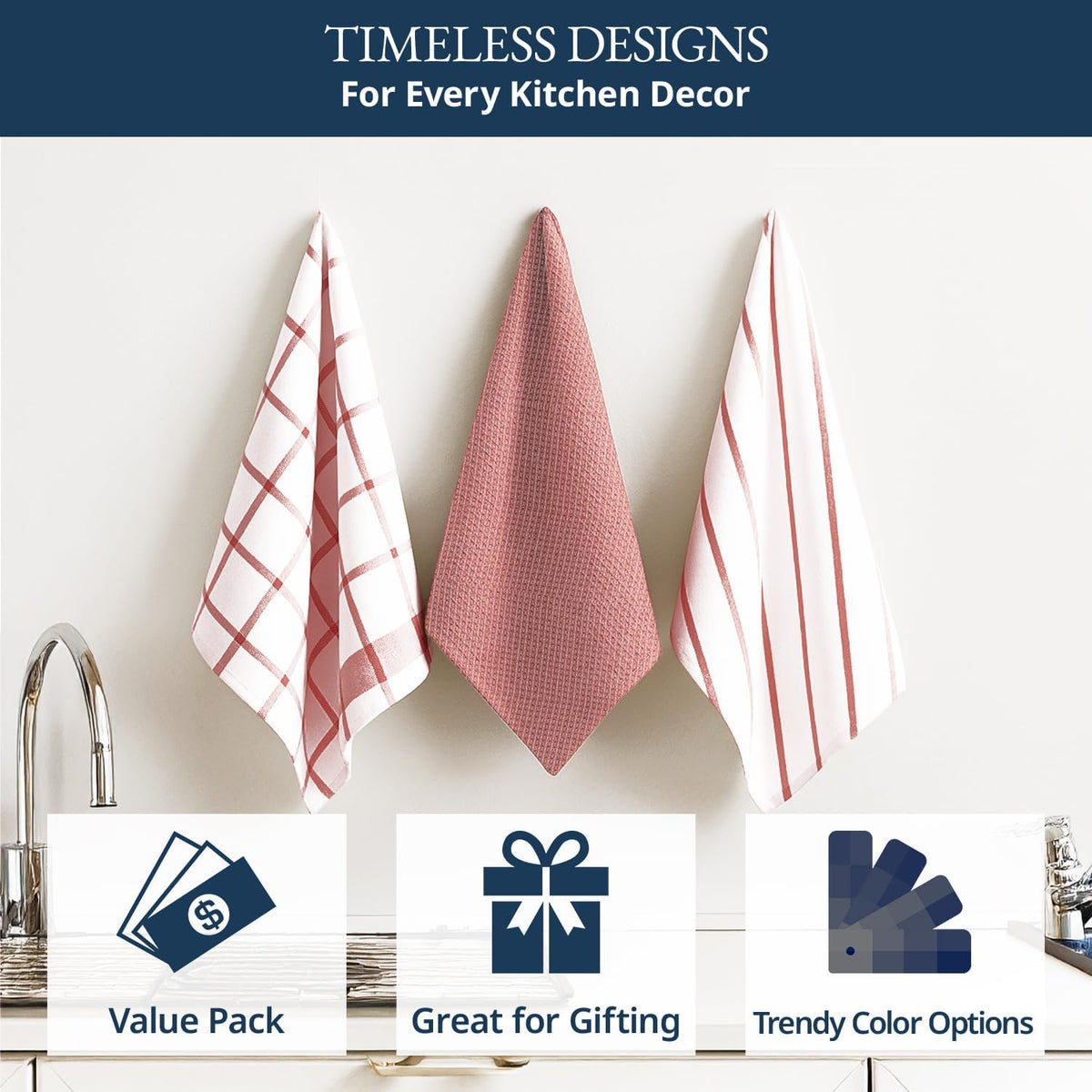 Dish Towels for Kitchen 100% Cotton Tightly Woven - Olive