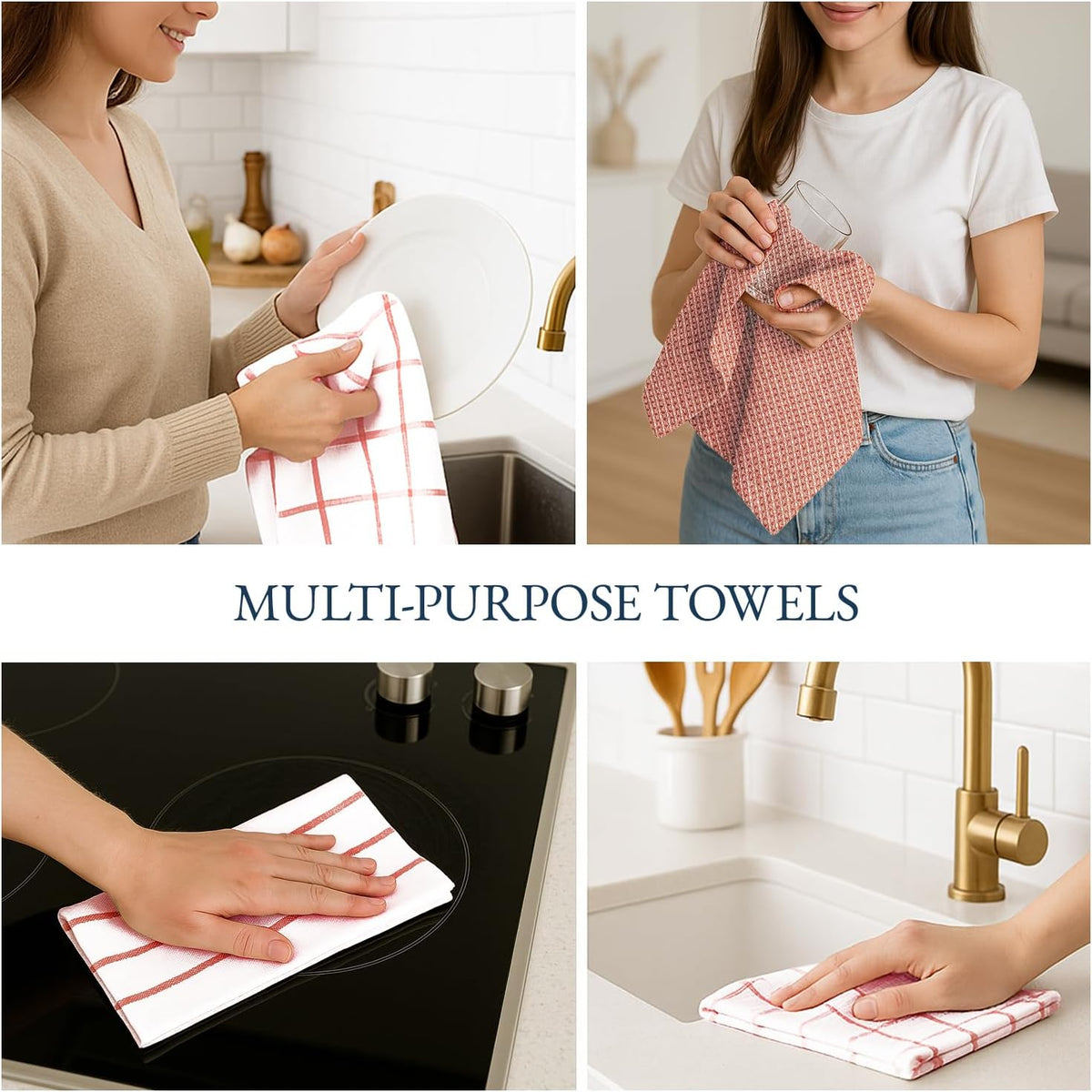Dish Towels for Kitchen 100% Cotton Tightly Woven - Olive