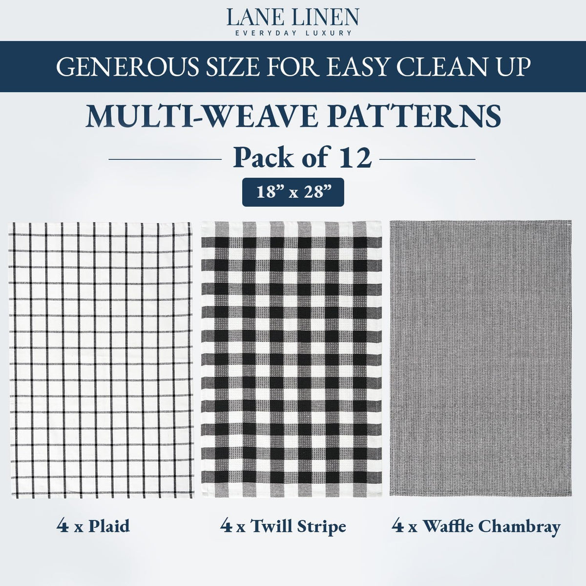 Dish Towels for Kitchen 100% Cotton Tightly Woven - Olive