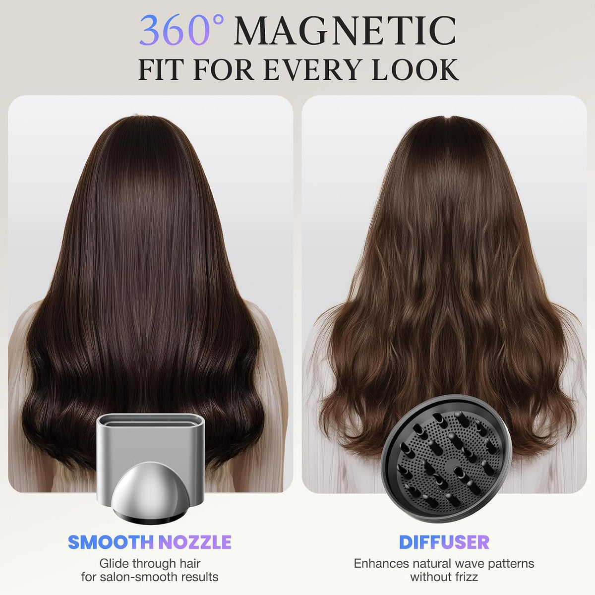 High-Speed Ionic Hair Dryer with Diffuser,160,000 RPM Professional Brushless Motor Blow Dryer,Fast Drying Without Damage,500M Negative Ions,Lightweight Travel Design (Low Noise, Salon Quality)