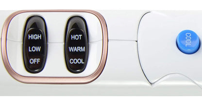 Travel Hair Dryer, Double-Ceramic Design, Foldable Handle, White | Compact 1875-watt blow dryer with ionic technology for all hair types, includes concentrator nozzle to direct airflow