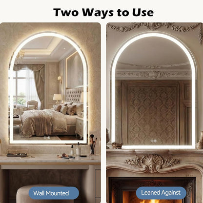 36"x48" Smart Anti-Fog LED Bathroom Mirror with Front Light & Backlit, 3 Color Modes, Dimmable, Memory Function, Wall-Mounted Modern Rectangular Vanity Mirror, White