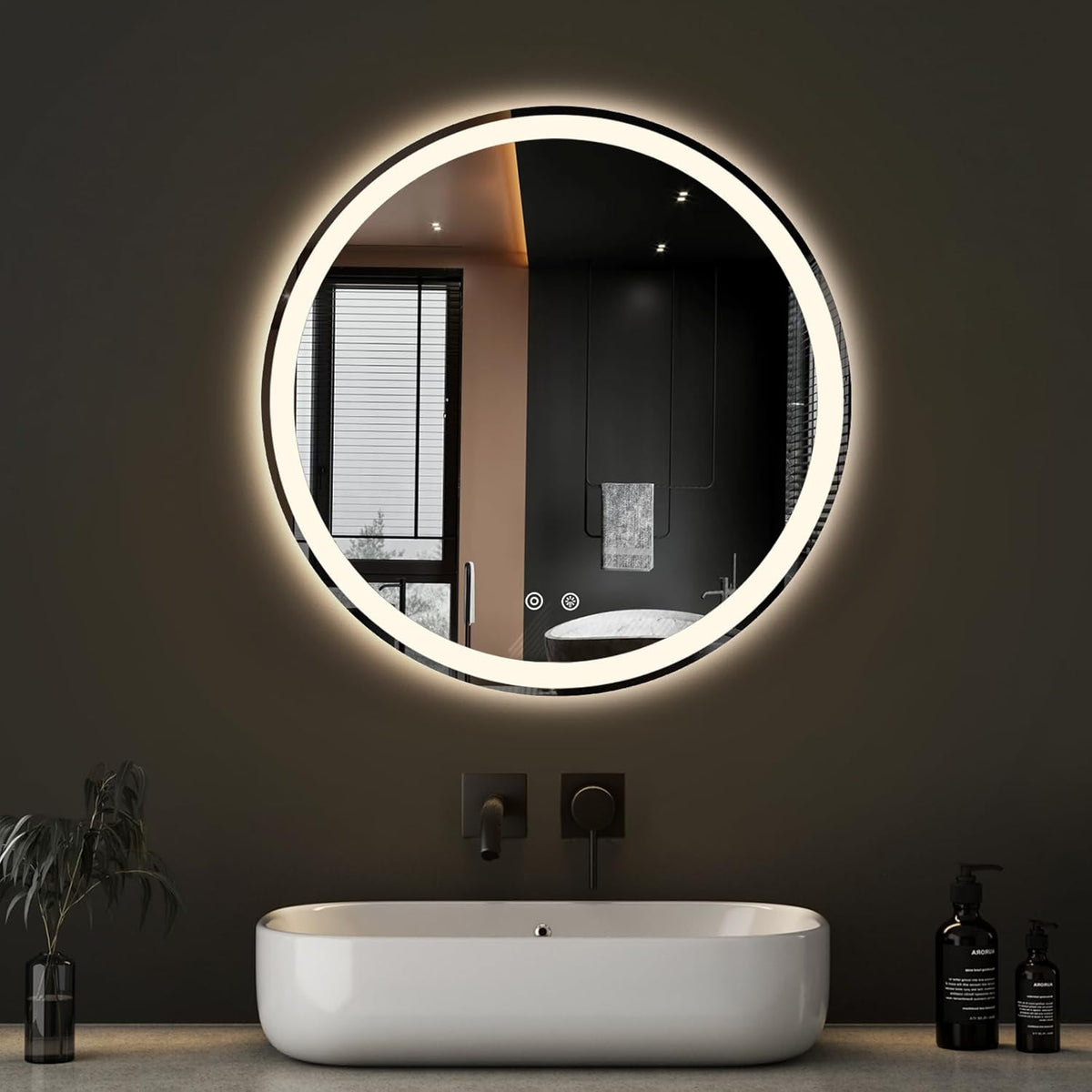 36"x48" Smart Anti-Fog LED Bathroom Mirror with Front Light & Backlit, 3 Color Modes, Dimmable, Memory Function, Wall-Mounted Modern Rectangular Vanity Mirror, White