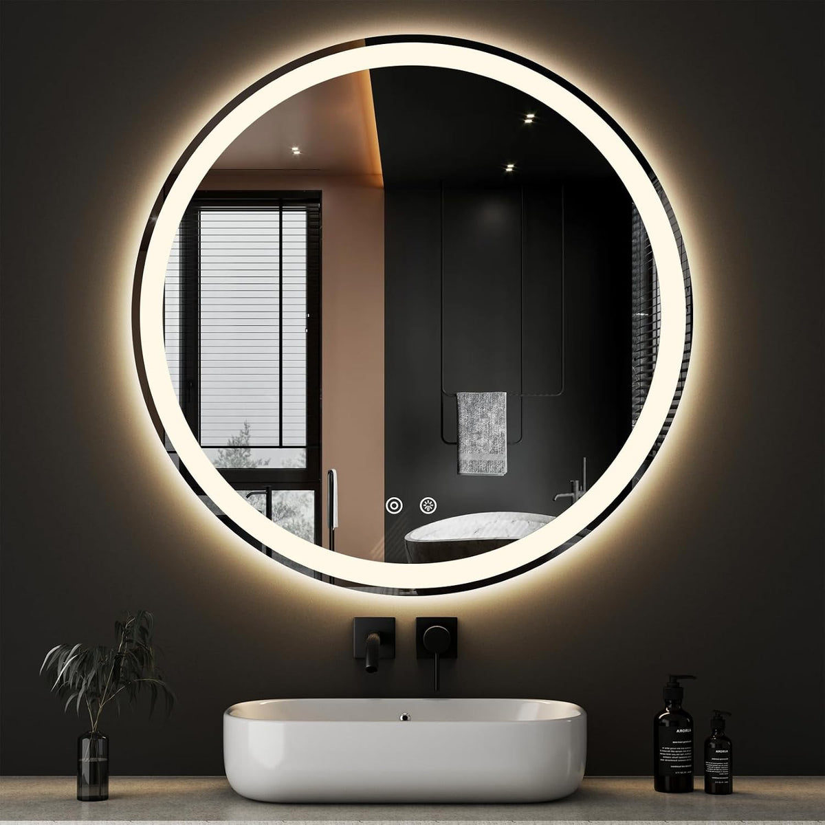 36"x48" Smart Anti-Fog LED Bathroom Mirror with Front Light & Backlit, 3 Color Modes, Dimmable, Memory Function, Wall-Mounted Modern Rectangular Vanity Mirror, White