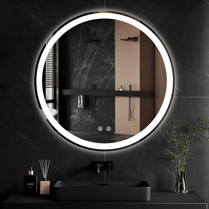 36"x48" Smart Anti-Fog LED Bathroom Mirror with Front Light & Backlit, 3 Color Modes, Dimmable, Memory Function, Wall-Mounted Modern Rectangular Vanity Mirror, White
