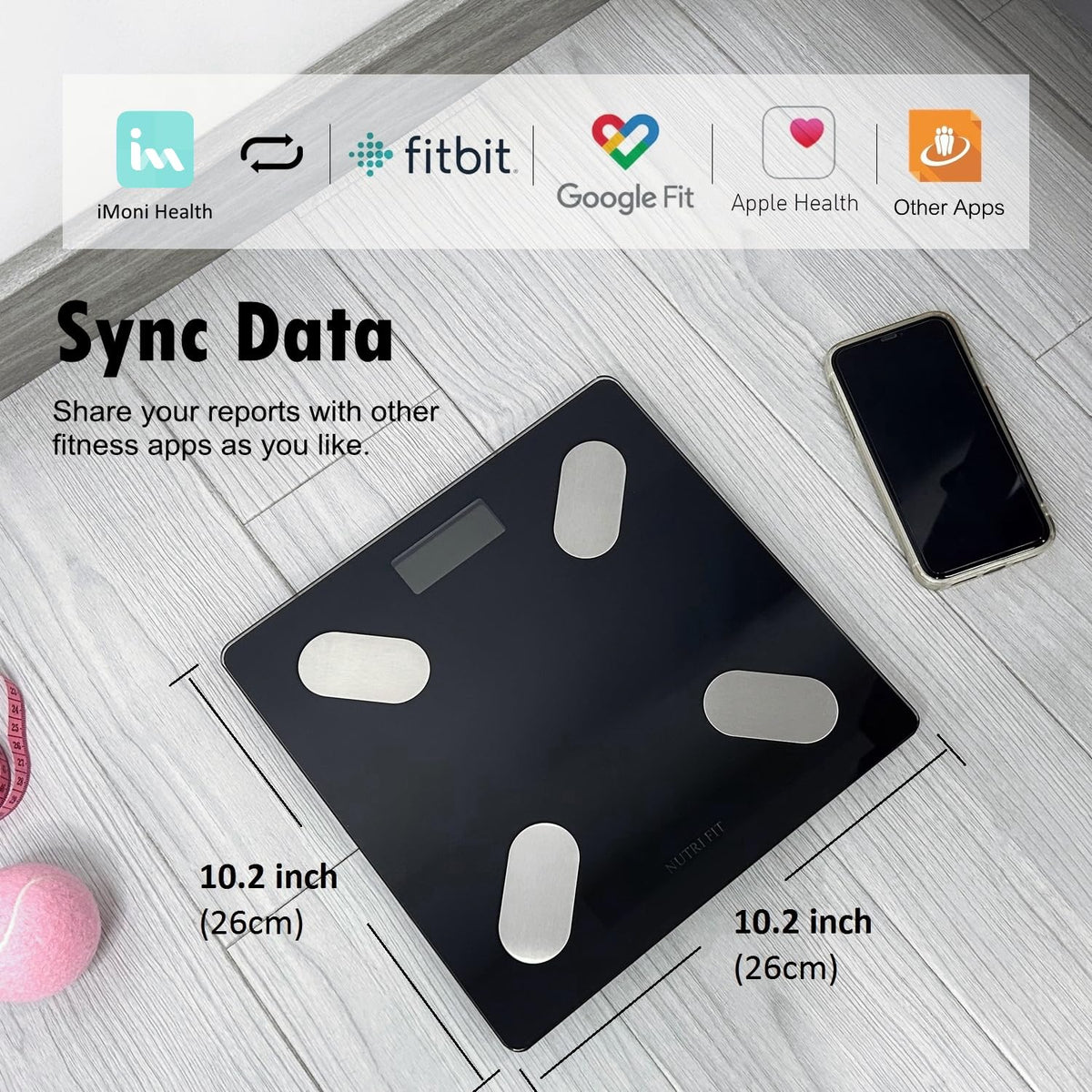 Smart Scale for Body Weight Body Fat Composition Monitor Sync App