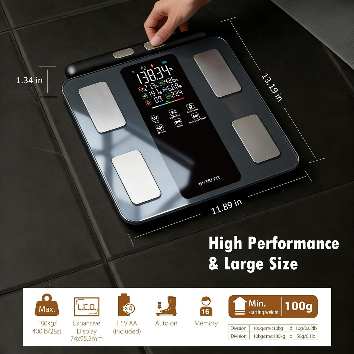 Smart Scale for Body Weight Body Fat Composition Monitor Sync App