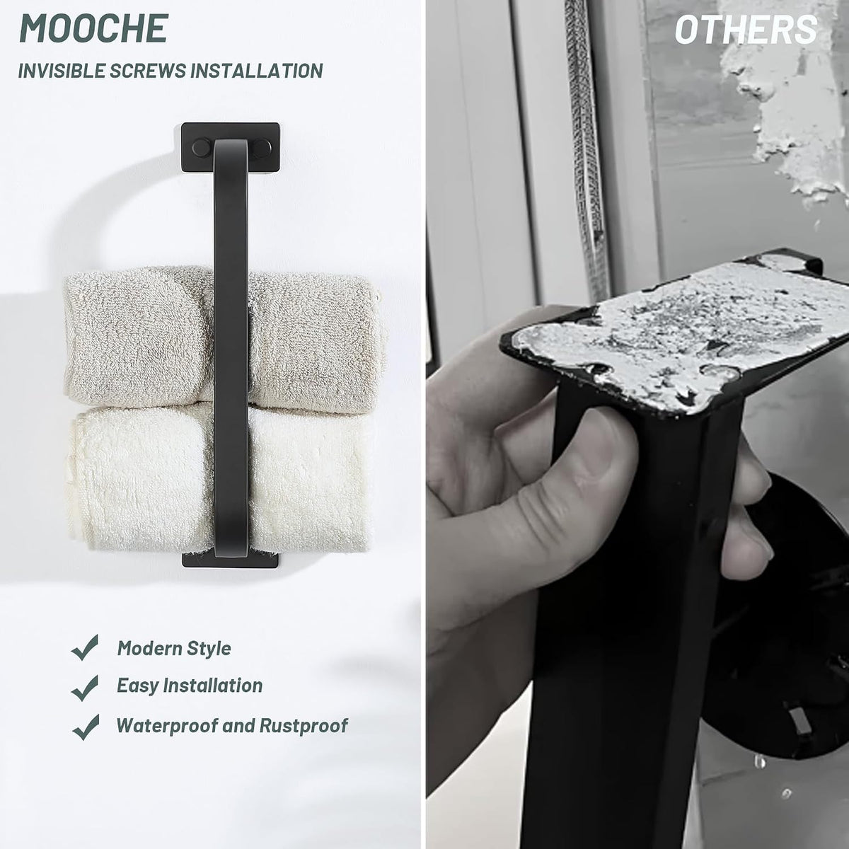 Bathroom Towel Bar, 10 inch Towel Racks, Matte Black