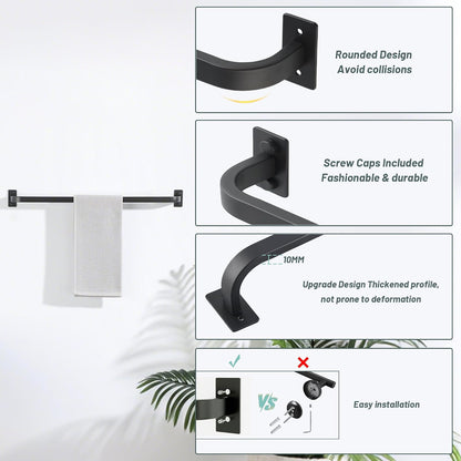 Bathroom Towel Bar, 10 inch Towel Racks, Matte Black
