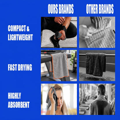 Microfiber Quick Dry Gym Towel, Lint Free Odor-Free Absorbent Fiber, Fast Drying, Men & Women Workout Gear for Body Sweat, Working Out, Towels (Grey, 5Pack - 16 * 27Inch)