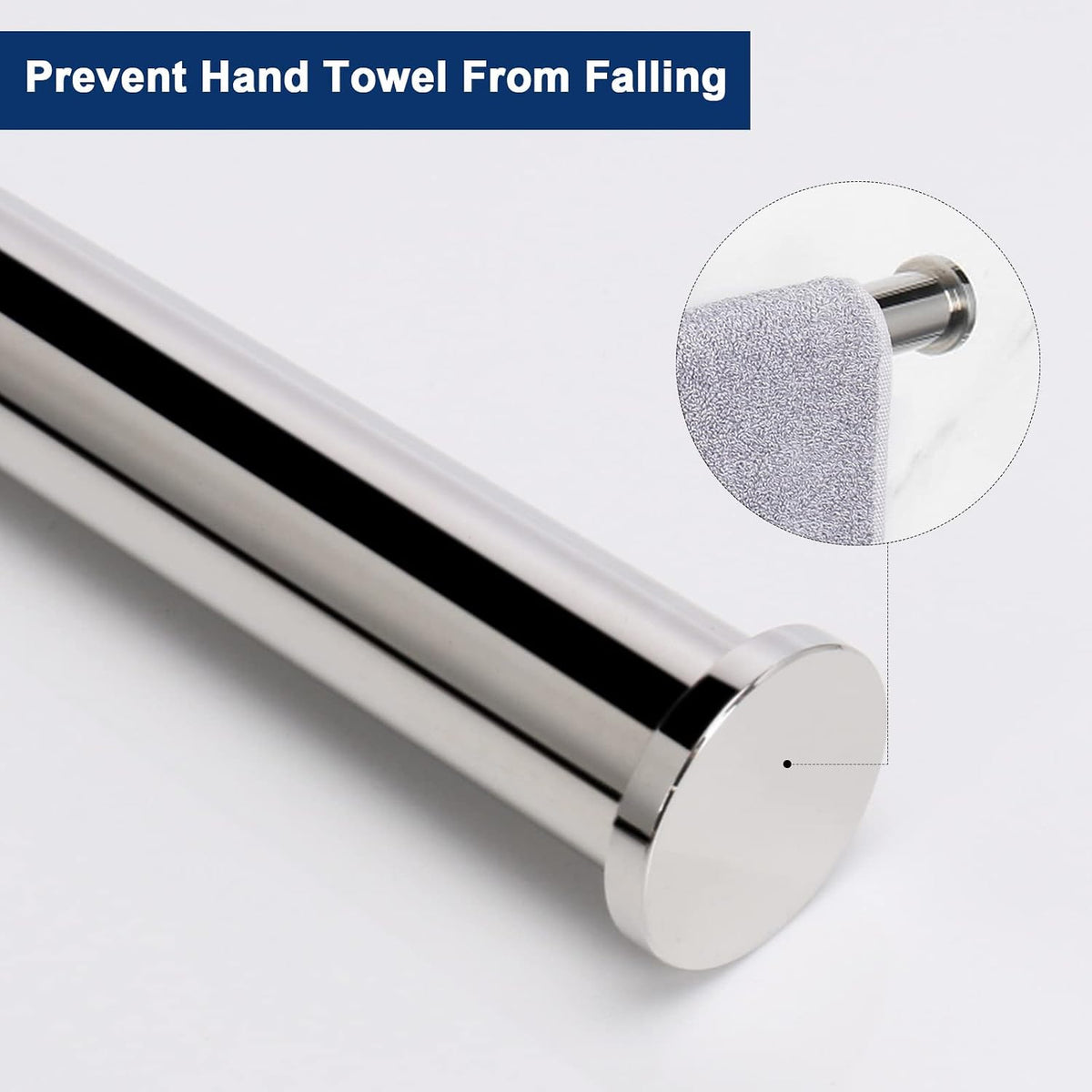 Hand Towel Holder/Towel Ring, Thicken Stainless Steel Hand Towel Bar for Bathroom, Rustproof Wall Mounted Towel Rack, Contemporary Style Bath Accessories, 9 Inch (1 Pack, Brushed Nickel)