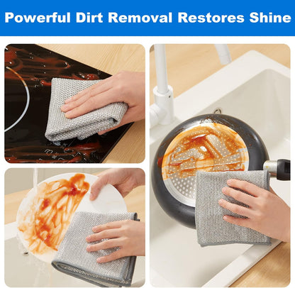 18 Pack Microfiber Cleaning Cloth, Kitchen Towels for Dish Drying Washing, Absorbent Streak Free Lint Free Rags for Cleaning, Reusable and Washable Towels - 10" x 10"