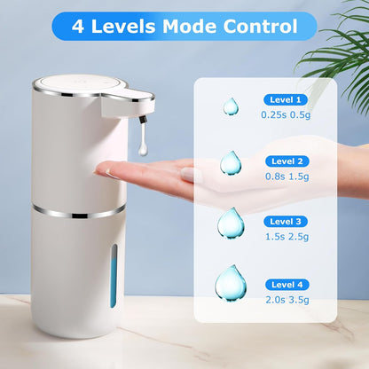 2 Pack Automatic Soap Dispensers,12.8oz/380ml USB Touchless Automatic Foaming Soap Dispenser,Rechargeabled Wall Mounted Smart Soap Dispenser for Bathroom Kitchen Dish Soap
