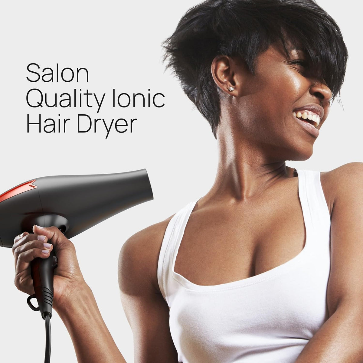 Professional Hair Dryer with 2 Concentrator Nozzles, 2000W, Black