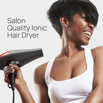Professional Hair Dryer with 2 Concentrator Nozzles, 2000W, Black