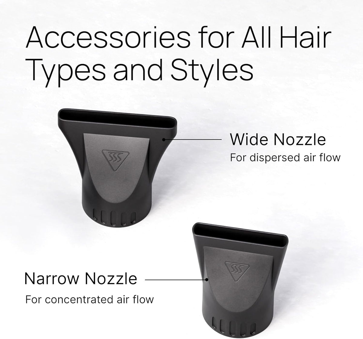 Professional Hair Dryer with 2 Concentrator Nozzles, 2000W, Black