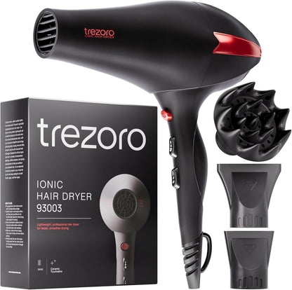 Professional Hair Dryer with 2 Concentrator Nozzles, 2000W, Black