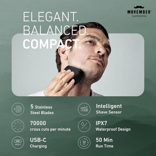 ARC5 Electric Razor for Men with Pop-Up Trimmer, Wet/Dry 5-Blade Electric Shaver with Intelligent Shave Sensor and Multi-Flex Pivoting Head, ES-LV65-S (Silver)